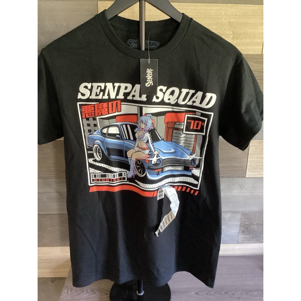 Senpai Squad Midnight Anime Black T-Shirt‎ Size Small New Spencer